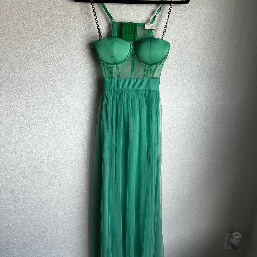 NanaMacs Vibrant Green Maxi Dress